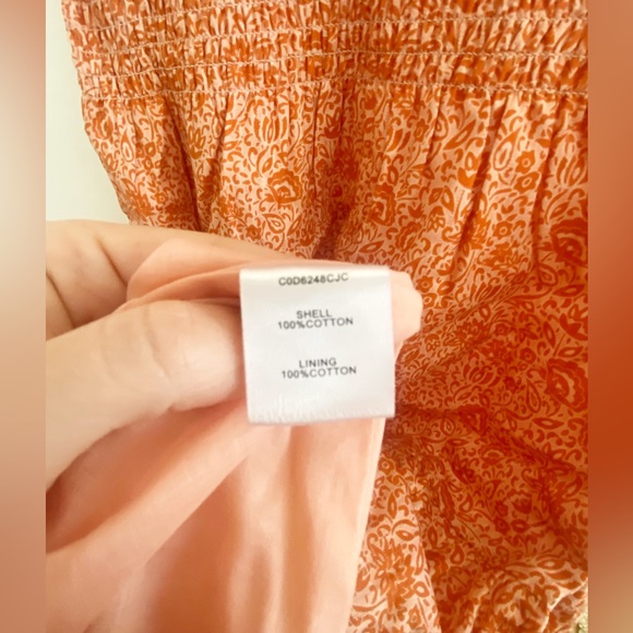NWT Parker Floral Tangerine and Peach Smocked Tiered V Neck Dress - Picture 8 of 8
